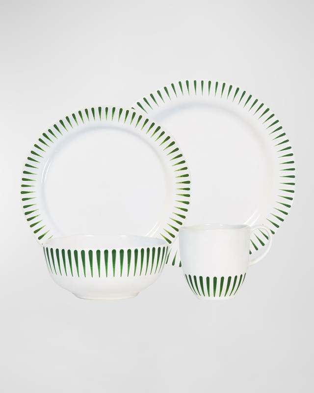 Sitio Stripe Basil 4-Piece Place Setting, Service for 1